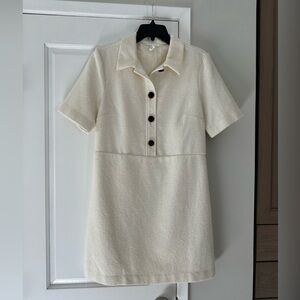 H&M Cream Textured Shirt Dress